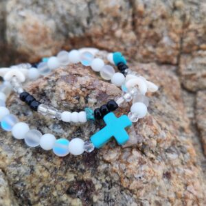 Cross & starfish bracelet set