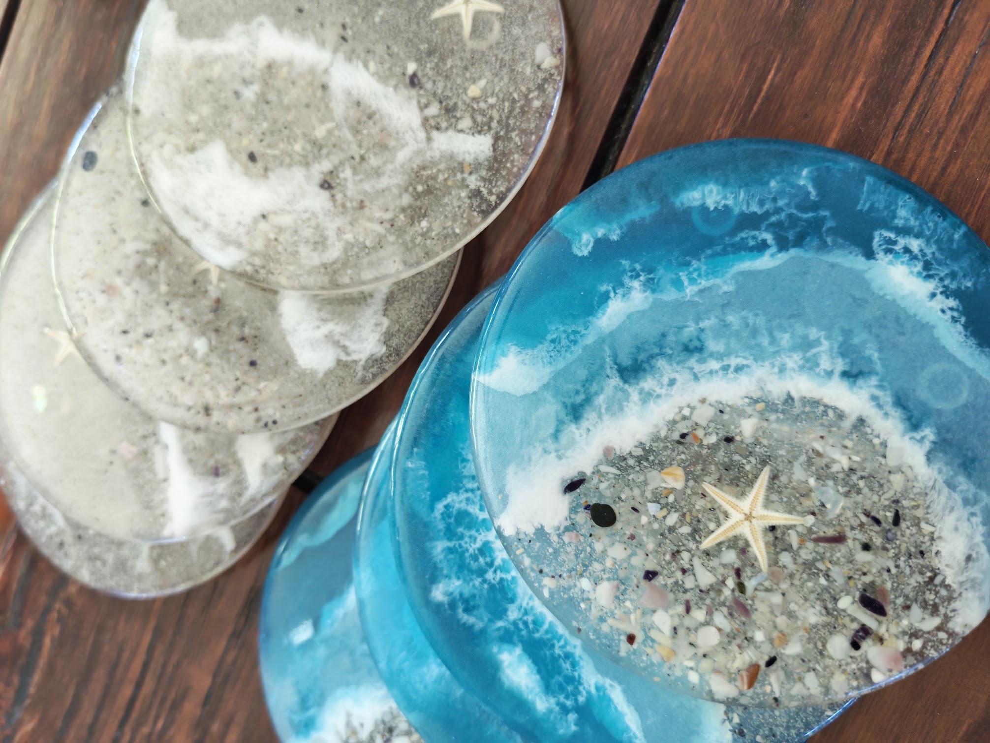 Ocean Resin Coasters - Image 1